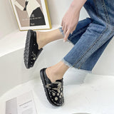 Niulatu Women Slippers Platform Rivets Punk Rock Leather Mules Creative Metal Fittings Casual Party Shoes Female Outdoor Slides DJSE