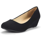 Niulatu Women's Debbie Mid Wedge Heel Pump Shoes Wedges Pumps Office Lady Solid Shoes for Daily Women Height Increasing DJSE