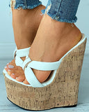 Niulatu Hot Sale Elegant Ladies Open Toe Platform Wedges Bowknot Cork Party Sandals Women Dress Fashion Trendy Shoes DJSE