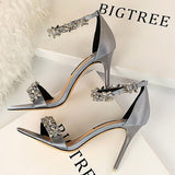 Niulatu Shoes Open Toe Rhinestones Sandals Women 2025 New Designer Sexy High Heels Sandals Female Shoes Summer Heeled Sandals DJSE