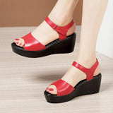 Niulatu 36 37 39 43 Woman Sexy Genuine Leather Ladies Summer Dress Shoe For Women 2025 Female Platform Wedge Heel Elegant Sandal DJSE