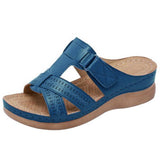 Niulatu Women Shoes Summer Premium Orthopedic Female Platform Wedges Open Toe Sandals Retro Anti-slip Leather Casual Fashion Shoes DJSE