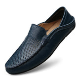 Niulatu Mens Shoes Casual Luxury Brand Summer Men Loafers Genuine Leather Moccasins Light Breathable Slip on Boat Shoes JKPUDUN DJSE