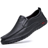 Niulatu Leather Men Shoes Summer Slip On Loafers Men Casual Leather Shoes Blue Flats Hot Sale Driving Shoes Moccasins DJSE