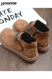 Niulatu Women Boots British Wind Short Boots 2025 New Mori Literary Retro Thick Bottom Women's Ankle Boots Big Head Doll Shoes DJSE