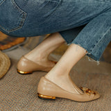 Niulatu Women Shoes Slip-on Shallow Mouth Casual Retro Females Shoes breathable square toe loafer Ladies Daily Footwear DJSE