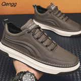 Niulatu Upper Mens Sneakers Shoes Sewing Lace Up Men Canvas Shoes Slip Resistant Rubber Sole Mens Casual Shoes DJSE