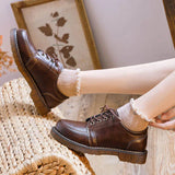 Niulatu Women Oxfords Women's shoes Ladies PU Leather Solid Shoes Female Round Toe Sewing Comfortable Footwear Lolita Shoes 2025 DJSE