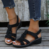 Niulatu Women Reported Wedges Orthopedic Shoes Flowers Decoration Comfortable Walking Sandals Women Beach Shoes DJSE