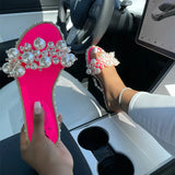 Niulatu Women's Summer Shoes Flat Pearl Sandals Comfortable String Bead Slippers Bohemian Style Casual Sandals Beach Footwear Large Size DJSE
