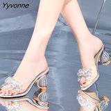 Niulatu Shoes Women Luxury Rhinestone Crystal Pumps 2025 New PVC Clear Transparent Slippers Jelly Sandals Party High Heels DJSE