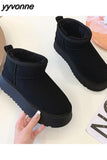 Niulatu Women's Boots Wool Anti-skid Snow Boot Women's Mini Short Boots Warm Winter Thickened Women's Shoes Botas Mujer Ladies DJSE