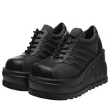 Niulatu 2025 Band Goth Platform Wedges Punk Chunky Mid Calf Boots Women Thick Heel Autumn Trendy Cosplay Casual Shoes Women DJSE