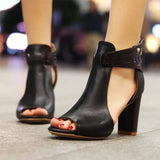 Niulatu Women Sandals High Heeled Gladiator Buckle Sandals Peep Toe Women Summer Shoes Zapatos Mujer Size DJSE