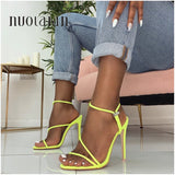 Niulatu Summer women sandals ankle strap high heel shoes for women sexy peep toe high heels sandals party wedding shoes woman DJSE