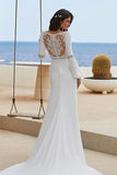 Niulatu Floor-Length Mermaid Jewel Neck Long Sleeves Chiffon Prom HZ1007