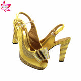 Niulatu New Arrivals Spring INS Hot Sale Italian Design Shoes Matching Bag Set in Yellow Color High Quality Slingbacks Sandals DJSE