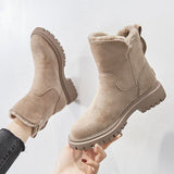 Niulatu Women Winter 2025 New Plus Velvet Woman Shoes Warm Boots Thick Cotton Shoes Furry Black Women Boots Botas De Mujer DJSE