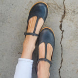 Niulatu New INS Retro Casual T-strap Flats Daily Elegant Solid Leisure Flats Women 2025 Casual Low Heels Shoes Woman DJSE