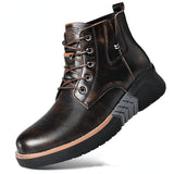 Niulatu Men Boots Elevator Shoes Height Heightening Man Increase Insole 7cm Leather Motorcycle Winter Fashion DJSE