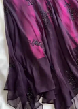 Niulatu Halter Purple Beaed Chiffon Mermaid Prom Dress Long Party Evening Dress HZ1007