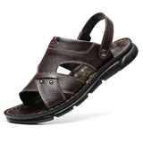 Niulatu Men Leather Sandals Summer Classic Men Shoes Slippers Soft Sandals Men Roman Comfortable Outdoor Walking Footweargj78 DJSE