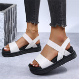 Niulatu Design Open Toe Platform Chunky Heel Punk Leisure women's Sandals Casual Buckle Black White Trendy Shoes Woman DJSE