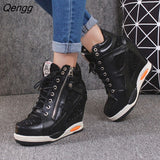 Niulatu Womens Sneakers with Platform Woman Shoe Luxury Wedge Heel Basket Autumn Winter Thick Fashion High Casual Running Low help DJSE