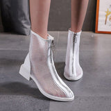 Niulatu Shoes for Women Zip Women's Sandals Summer Daily Sandal Round Toe Ladies Shoe Heels Female Zapatillas De Mujer DJSE