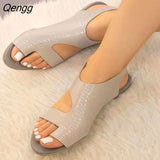 Niulatu Women Sandals Peep Toe 2025 Summer New Fashion Ladies Casual Flat Shoes Breathable Female Footwear Luxury Beach Sandals Women DJSE