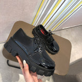 Niulatu platform shoes lolita shoes Oxfords Women heels School Uniform Jk Student Shoes Girls Women Kawaii Platform low Heel boots DJSE