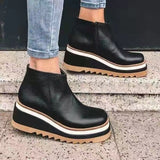 Niulatu Women Platform Heels Ankle Boots Wedges Casual Fashion 2025 Booties Woman Punk Thick Bottom Shoes Zapatos De Mujer DJSE