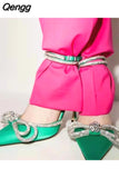 Niulatu color sandals women's new bow rhinestone high heels large size sandals stilettos shoes sandals women DJSE