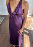 Niulatu V Neck Backless Evening Dress Long Prom Dress Party Dress HZ1007