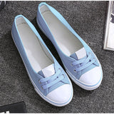 Niulatu Women Casual Flats Lace up Shallow Shoes Autumn 2025 Fashion Comfortable Female Canvas Loafers Vulcanized Shoes Ladies Footwear DJSE