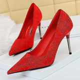 Niulatu Shoes Fashion Women Pumps Sequin Cloth Pumps Women Shoes Stiletto High Heels Wedding Shoes Women Heels Plus Size 42 43 DJSE