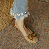 Niulatu Women's Sandals Square Heel Slip On Suede Low Heel Ladies Shoes Leisure Solid Fashion Casual Elegant Office Females Shoes DJSE
