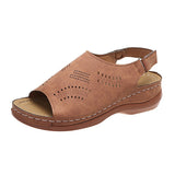Niulatu Summer Women Platform Rome Sandals PU Leather Wedges Beach Sandalias Woman Open Toe Solid Casual Shoes Plus Size 43 DJSE