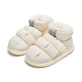 Niulatu Women's Home Slippers Winter Warm Plush Waterproof Slippers Women Comfortable Flat Indoor Non-slip Cotton Shoes Couple DJSE
