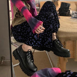 Niulatu Platform Lolita Shoes Women Fashion Lace Up 2025 Women Casual Mary Jane Shoes Ladies Leather Shoes Zapatillas Mujer 1020 DJSE