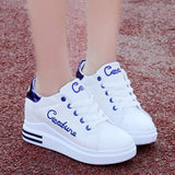 Niulatu for Women Sneakers 2025 Autumn Lace-up Platform White Shoes Women Ladies Embroidery Internal Increase Shoes Zapatos Mujer DJSE