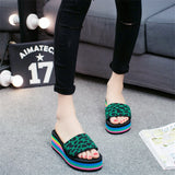Niulatu Women Sandal Slippers Platform Bath Slippers Wedge Beach Flip Flops High Heel Beach Slide Shoes EVA Fashion Casual Black DJSE