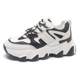 Niulatu Women Sneakers Fashion Mesh Chunky Sneakers Vulcanized Shoes Summer Comfortable Thick Sole White Dad Flats Platform Shoes DJSE
