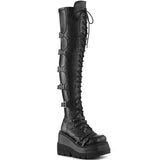 Niulatu Women Boots Design Female Platform Thigh High Boots Fashion Buckle Punk High Heels Boots Women Cosplay Wedges Shoes Woman DJSE