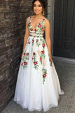 Niulatu Sexy Floral Embroidered Long Prom Dresses HZ0113