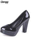Niulatu Women High Heel Pumps Thick Heel Pumps Round Toe Pump Sexy Footwear Wedding heels Spring Leather Shoes Woman 2025 new DJSE