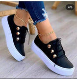 Niulatu Women Sneakers White Round Head Platform Causal Sports Student Cute Pink Girl Lolita Fashion Flats 2025 Spring DJSE