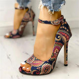 Niulatu Women Pumps Summer Stiletto Heels Buckle Gladiator Sandals Office Professional Sandals Party Wedding High Heels Shoes DJSE