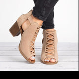 Niulatu 2025 New Spring Summer Sexy Casual Rome Ankle Boots Ladies Sandals Women's Shoes Middle High Heels Large Size 43 Black DJSE