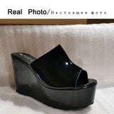 Niulatu Hot Sale Ladies Pumps Solid Slip On Open Toe Platform Sandals Women Wedges Casual Concise Outside Shoes Woman DJSE